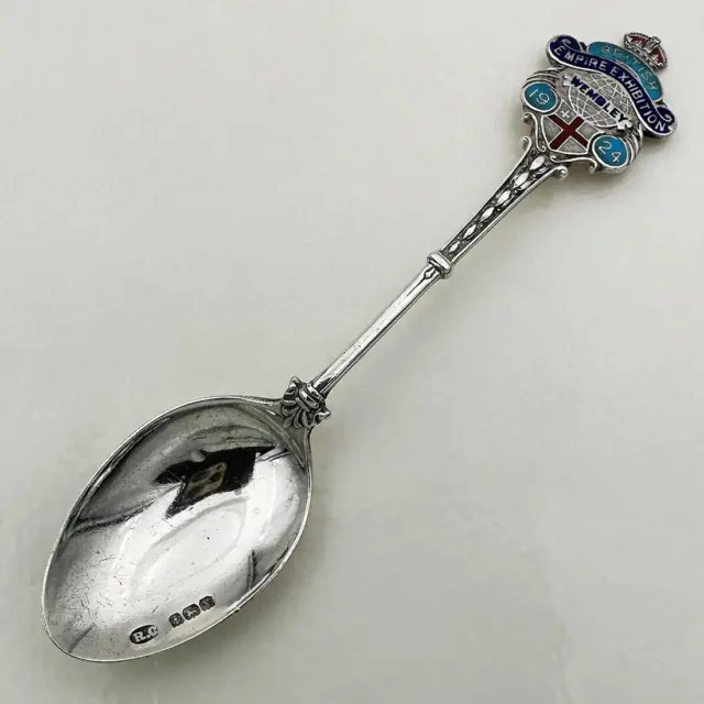 British Empire Exhibition Wembley 1924 Souvenir Spoon Sterling Silver & Enamel