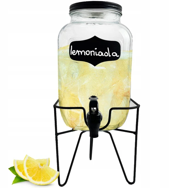 Getränke Spender 4 L Glas mit Zapfhahn + Gestell - Saftspender Dispenser