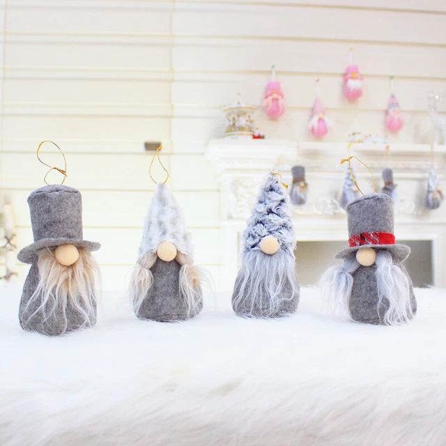 4X Santa Xmas Christmas Tree Hanging Set Gnome Plush Gonk Doll Pendants Decor