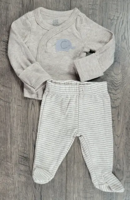 Baby Boy Clothes Just One You Carter's Preemie 2pc Elephant Footed Outfit