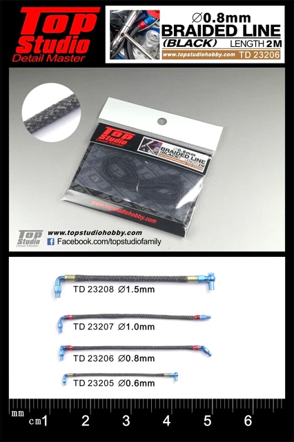 thumbnail image 2 of Top Studio 1:12 Scale 0.8mm Silver Braided Line (2 Meters) - Detail-Up Item TD23202 2 of 6