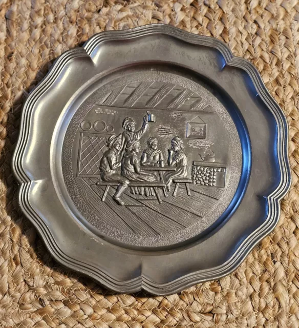 Vintage German Pewter Plate