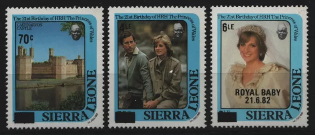 Sierra Leone 1985 - Mi-Nr. 841-843 ** - MNH - mit Aufdruck - Neuer Wert