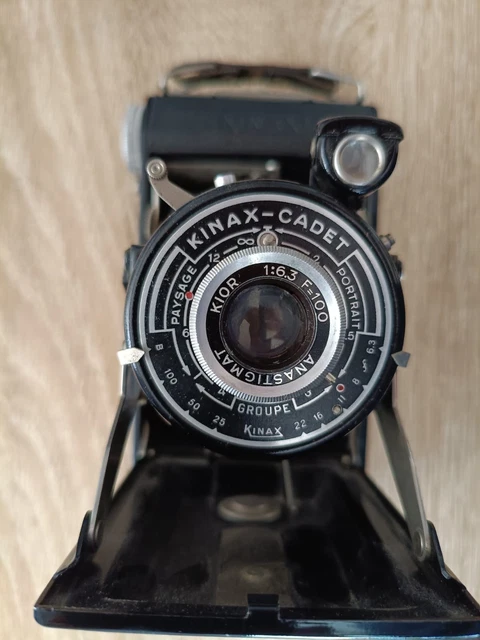 Appareil Photo Pliant Kinax Cadet – Anastigmat Kior 1:6.3 F=100 – Avec étui Cuir