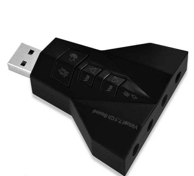 Audio Surround 7.1 Canali Scheda Audio USB 7.1 Canali Virtuale 3D - Adattatore Per Laptop, PC, Con Ingresso/Uscita Audio 3.5mm, Audio Surround USB Asp - Foto 3