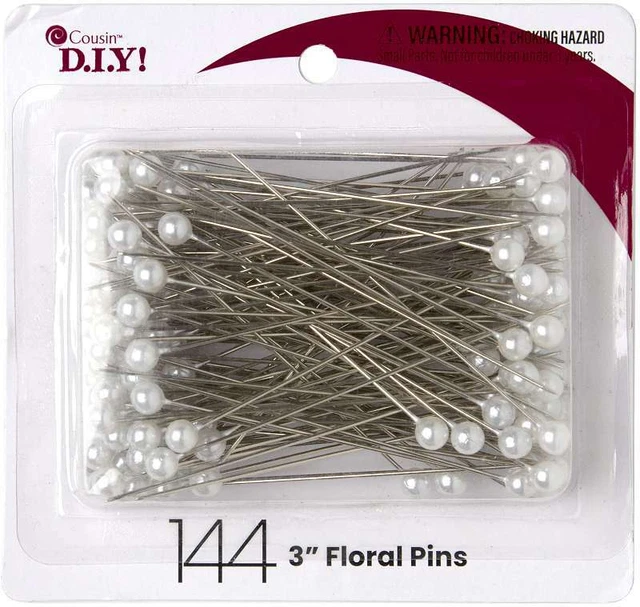 Pines florales 3" 144/paquete blanco perla 191648095418
