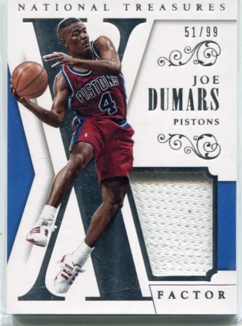 2013-14 National treasures - JOE DUMARS - Game Jersey - DETROIT PISTONS #d 51/99