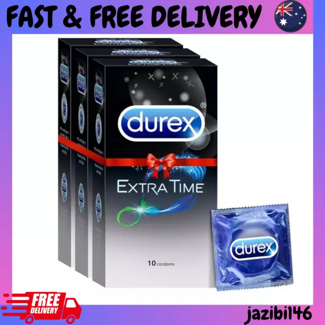 Durex Condoms - Extra Time for Extended Pleasure (10 Count Pack of 3 Total 30 AU