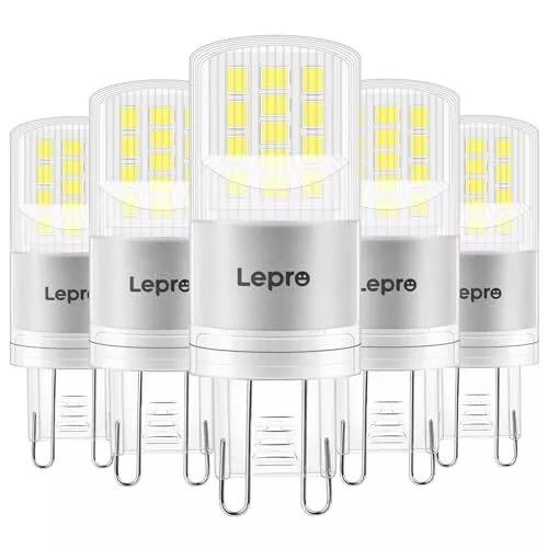 Lepro Lampadina LED G9 5 Pezzi 3.8W 470LM Equivalente di Lampadine Alogene da...