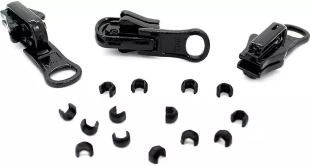 YKK Zipper Repair Kit #5 Foxtail (Diecast Ball) Slider Pull Suitable Metal  Teeth
