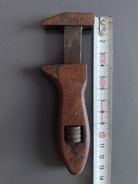 N°98 OLD TOOL OUTIL ANCIEN DE METIER, Petite clé à molette de mécanicien EUR 12,00 - FR