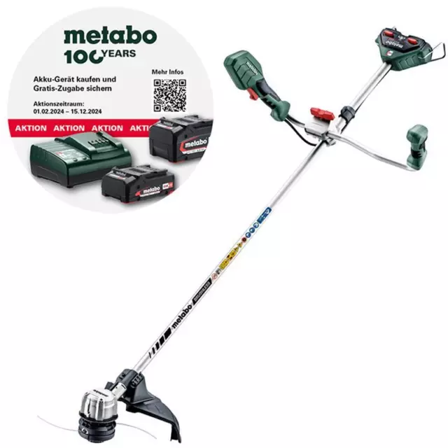 Metabo Akku Freischneider FSB 36-18 LTX BL 40 Solo Zweihandgriff Rasen Trimmer