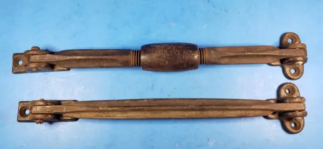 Antique Heavy Duty Window Stays Pat July 14 1903 Cast Iron 12" long Pair