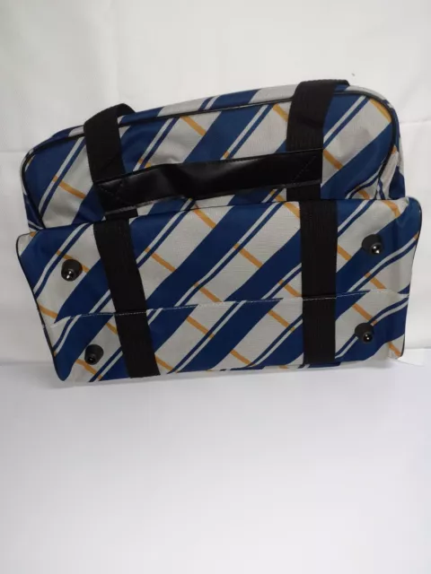 Janome Sewing Machine Tote (Bag) Blue & Gray In Plaid Pattern 3