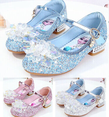 New Kids Girls Sandals Frozen2 Princess Fancy Up Party Sequin Glitter Elsa Shoes