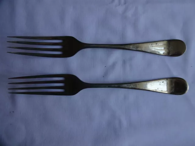 Art Deco Silver Plated Forks x 2 Mappin & Webb 20 cm Old English