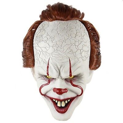 Pennywise Maschera Stephen di Re It Horror Clown Joker Halloween Cosplay Costume