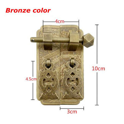 Furniture Bronze Brass  Chinese Cabinet Lock Latch  Door Knocker Pull Handle