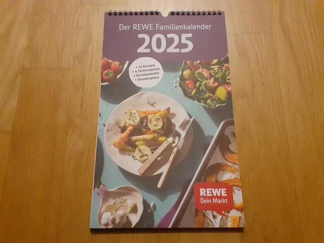 KALENDER 2025, DER Rewe Familienkalender, mit Stundenplan & Rezepten