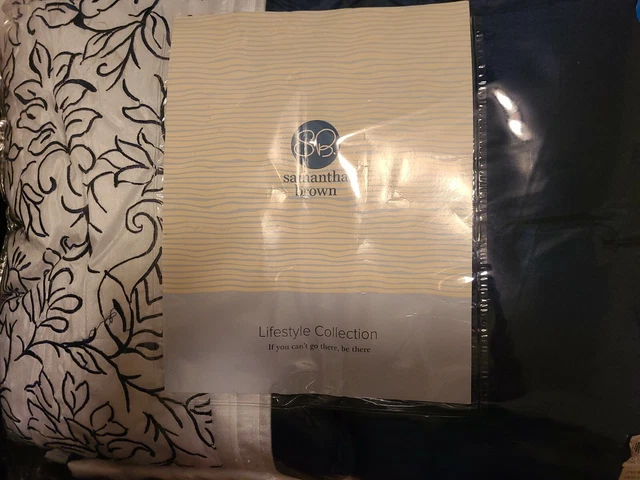 Samantha Brown Blue & White 6 Pc Floral Print Cal King Comforter Set - New