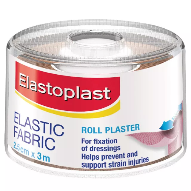 Elastoplast Fabric Plastic Roll Plaster Tan Bandage Tape Dressings 2.5Cm x 3M