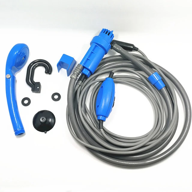 12V Shower Water Pump Camping Shower Adjustable Water Pressure Outdoor Portable