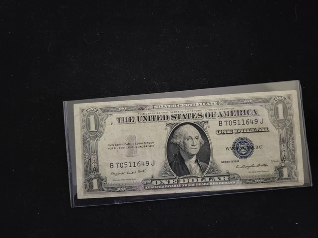 **RARE** 1935-G  $1 Dollar Blue Seal Silver Certificate