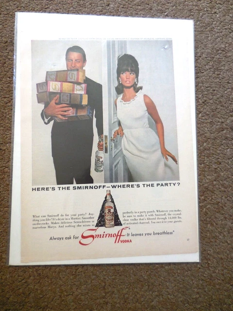 Smirnoff Vodka vintage Print Ad, bagged & boarded