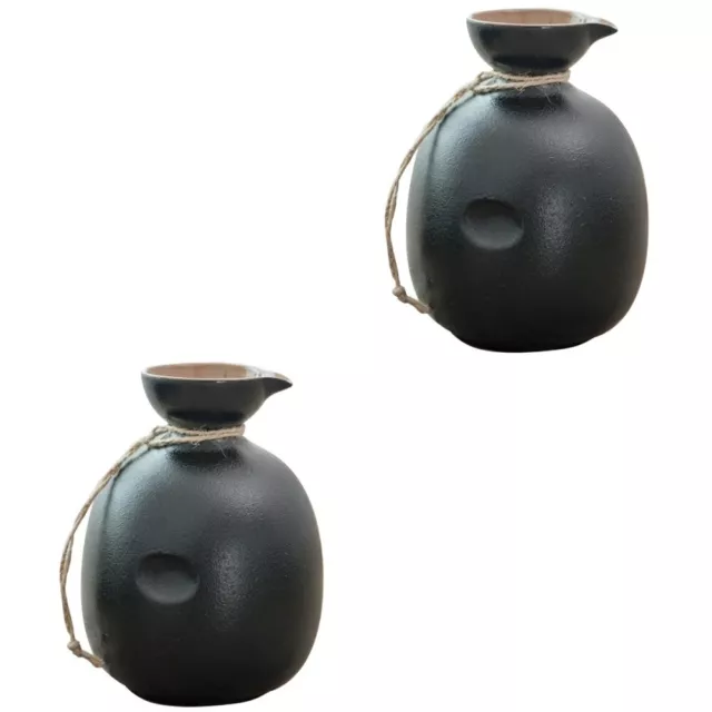 Set of 2 Japanese Style Hip Flask Ceramic Sake Wine Bottle Saki Flagon