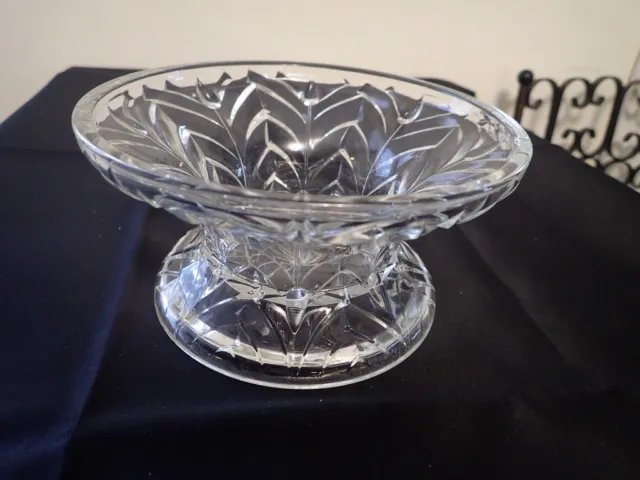 Vintage Glass Candy Dish with Flower Rosette Pattern 6 1/2" LM27