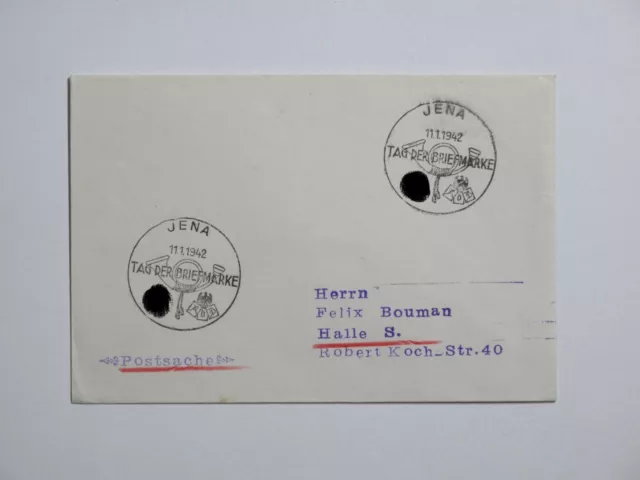 (v454) DR Postsache mit  SST  Jena 1942 Tag der Briefmarke