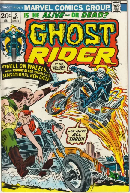 Ghost Rider # 3 Dec 1973 Marvel Gary Friedrich Jim Mooney Son of Satan 1st cycle