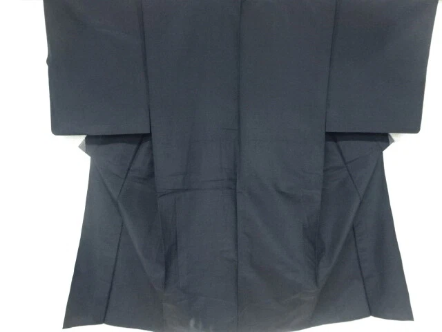 6546395: Japanese Kimono / Antique Mens Ensemble Hitoe Kimono / Fushi Tsumugisum