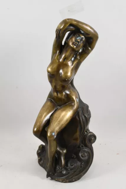 J90S04- Bronze Figur, sitzender weiblicher Akt