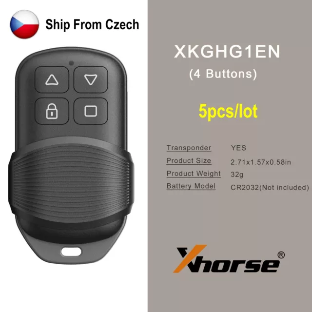 5x Xhorse XKGHG1EN Masker Garage Remote Longer-range Remote Control 315/433MHZ