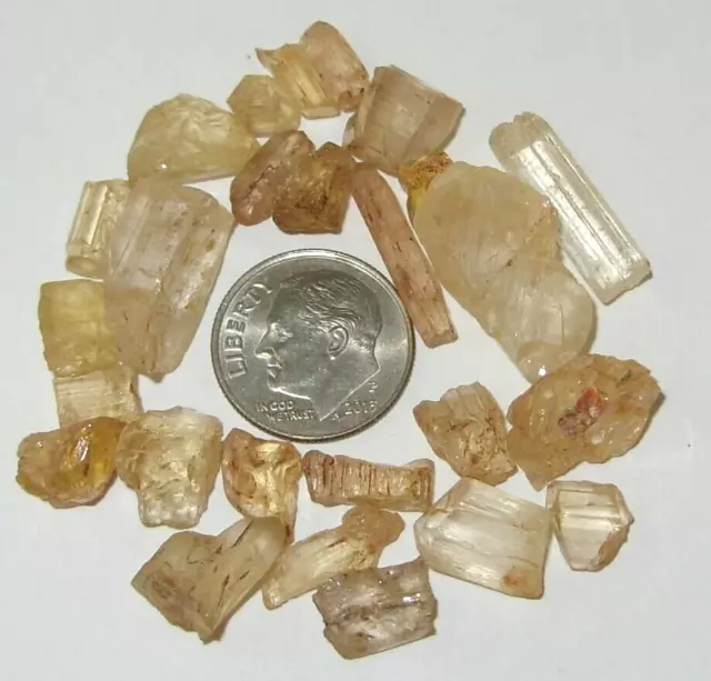 83CT LOT TANZANIA GOLD SCAPOLITE MIXED GRADE ROUGH CRYSTALS & PIECES WoW *$1NR*