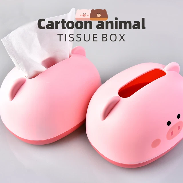 Tissue Box Cartoon Bear/Pig Napkin Papers Dispenser Holder Cute Animal Bathroom