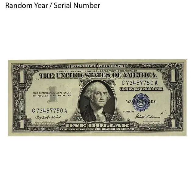 $1 Silver Certificate Currency Note Avg Circ (Random Year)