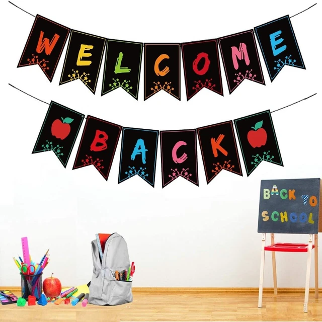 Drapeau Fête École Bannière Bienvenue Décoration Fournitures