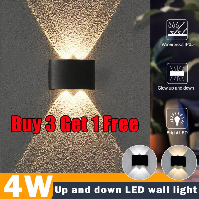 Cube LED Wall Light Up Down Sconce Light Fixture Exterior Hallway Lamp Outdoor