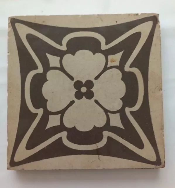 SELTENE  JUGENDSTIL FLIESE  BODENFLIESE um 1900  ART NOUVEAU  FLOOR TILE