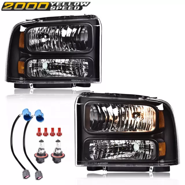 Fit For 1999-2004 Ford Super Duty F250 F350 Excursion Conversion Headlights