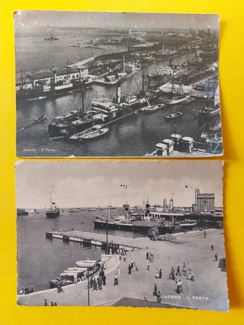 LIVORNO LOTTO 2 cartoline il porto