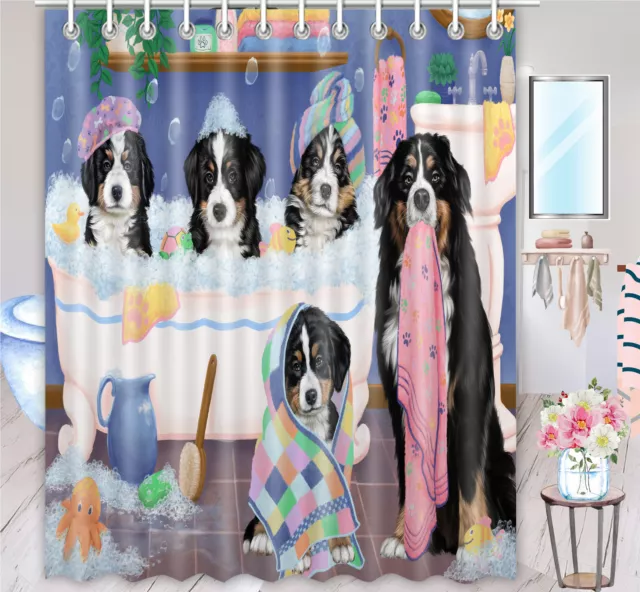 Halloween Bernese Mountain Dog Shower Curtain Bathtub Screens Personalized Hooks
