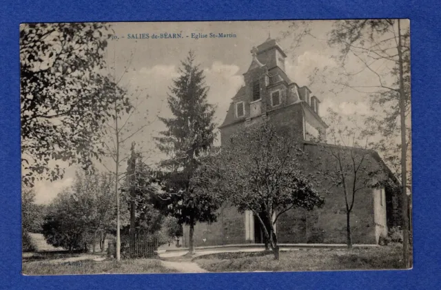 FC * CPA / Postcard: Salies-de-Bearn -> St. Martin's Church