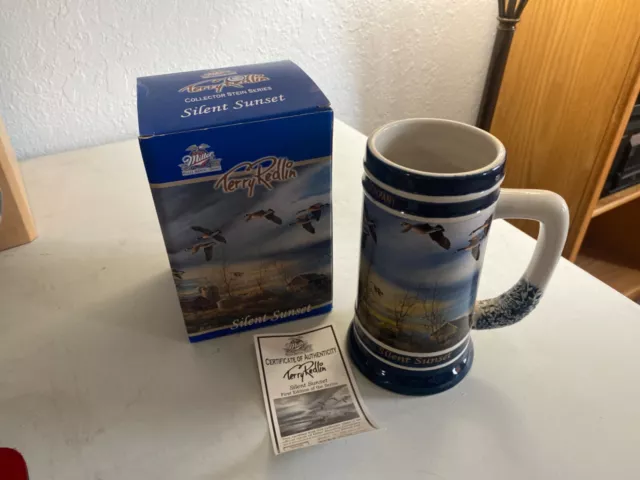 Miller Brewing Co. 2006 Terry Redlin Silent Sunset Beer Stein W/Box & Coa