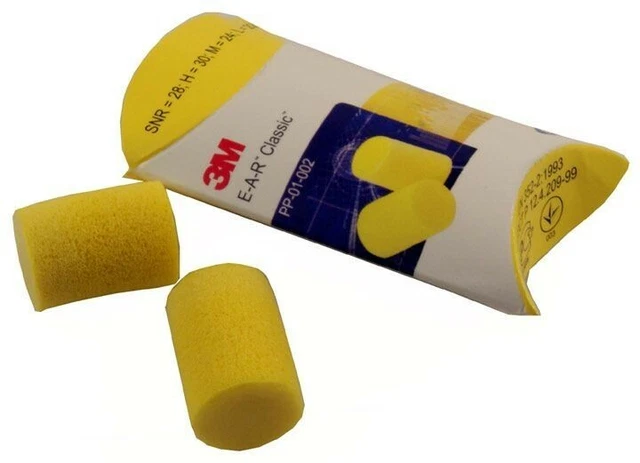 100 paires de bouchons d'oreille jetables 3M E-A-R