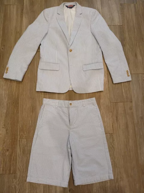 BOY'S VINEYARD VINES Blue/White Seersucker Suit Jacket Bermuda Shorts ...
