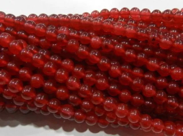 4mm genuine natural red Jade gemstone round loose beads 15" AAA