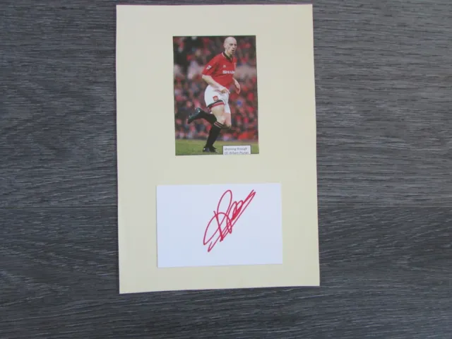 William Prunier Manchester United Footballer Original Hand Signed Card Display